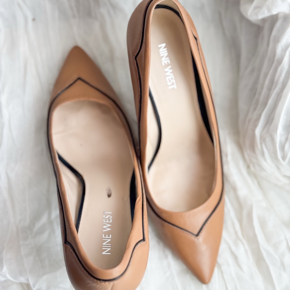 Nine West Tan Pointed Toe Heels